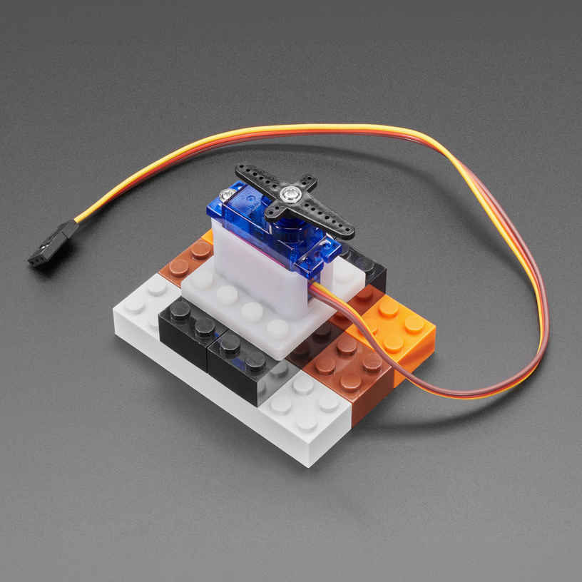 LEGO®-Compatible Vertical Micro Servo Mount - This vertical mount lets you incorporate micro servos in your brick-based project.