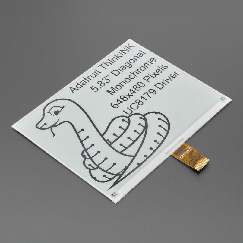 5.83" 648x480 Monochrome Black / White eInk / ePaper - Bare Display - UC8179 - For folks who want to DIY their own E-Ink setups, this is a 5.83" Monochrome Black/White EPD - Bare Display.