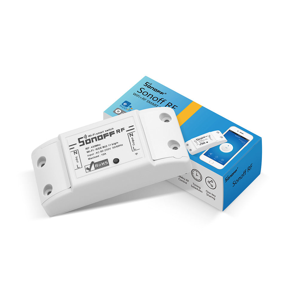 Sonoff Smart Wi-Fi Relay (10A/2.2kW) - Add smart control to almost any mains-powered device with this compact relay.