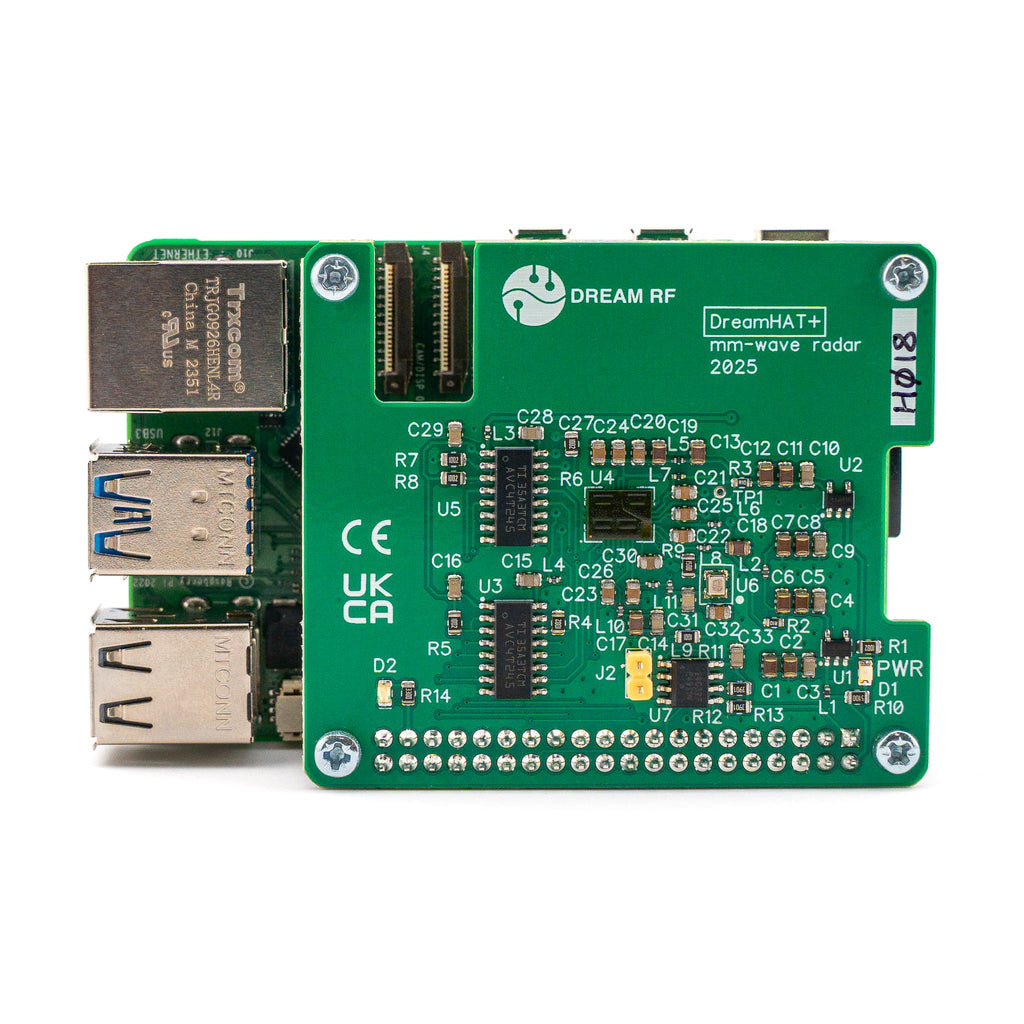 DreamHAT+ Radar - A cutting-edge 60 GHz mm-wave radar add-on that brings high-precision sensing to Raspberry Pi 4B and 5.