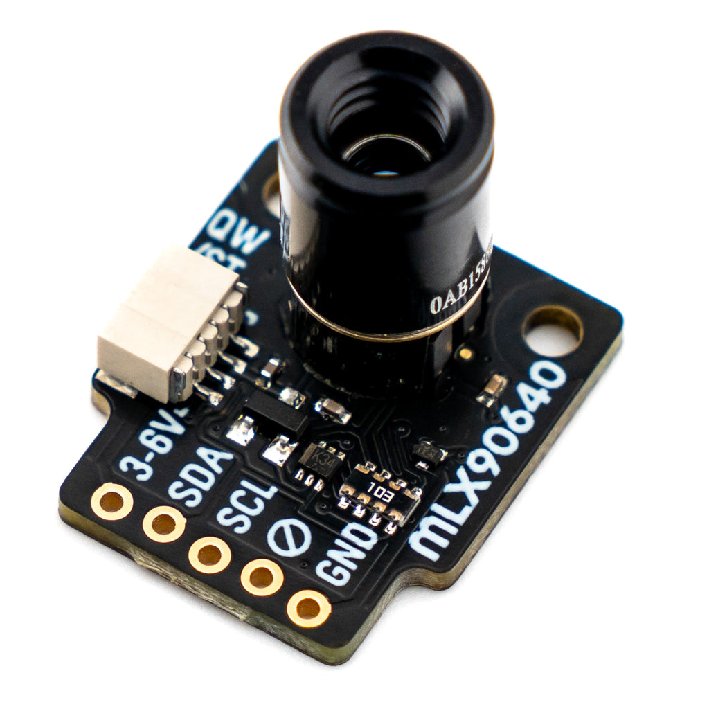 MLX90640 Thermal Camera Breakout - A sophisticated, hackable, 32x24 pixel thermal camera breakout! Use it to monitor the temperature of your CPU or coffee pot, or to build your own heat-seeking night vision camera. Works with Raspberry Pi or Arduino.