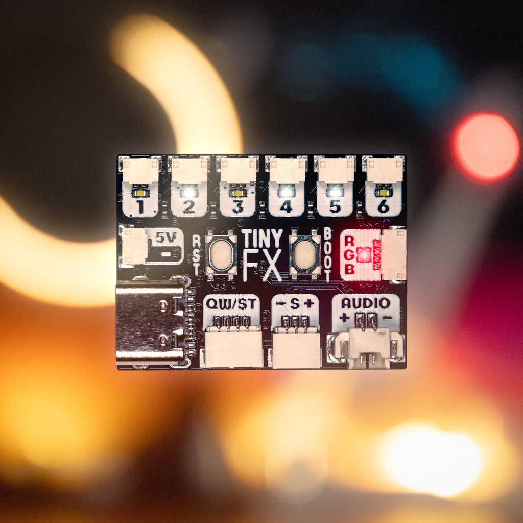 Tiny FX - LED Effects Controller - Add smart light and sound effects to models and dioramas with this small-but-mighty RP2040-powered programmable controller board.