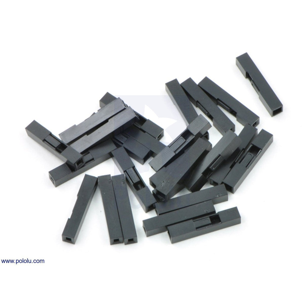 0.1" (2.54mm) Crimp Connector Housing - These housings let you quickly make custom cables that mate with various 0.1"-spaced connectors, including male or female headers and solderless breadboards.