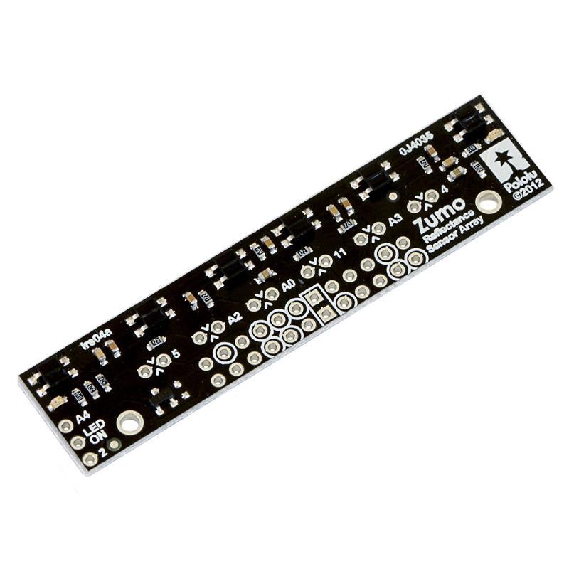 Zumo Reflectance Sensor Array - This reflectance sensor module is designed for use with the Zumo shield for Arduino.
