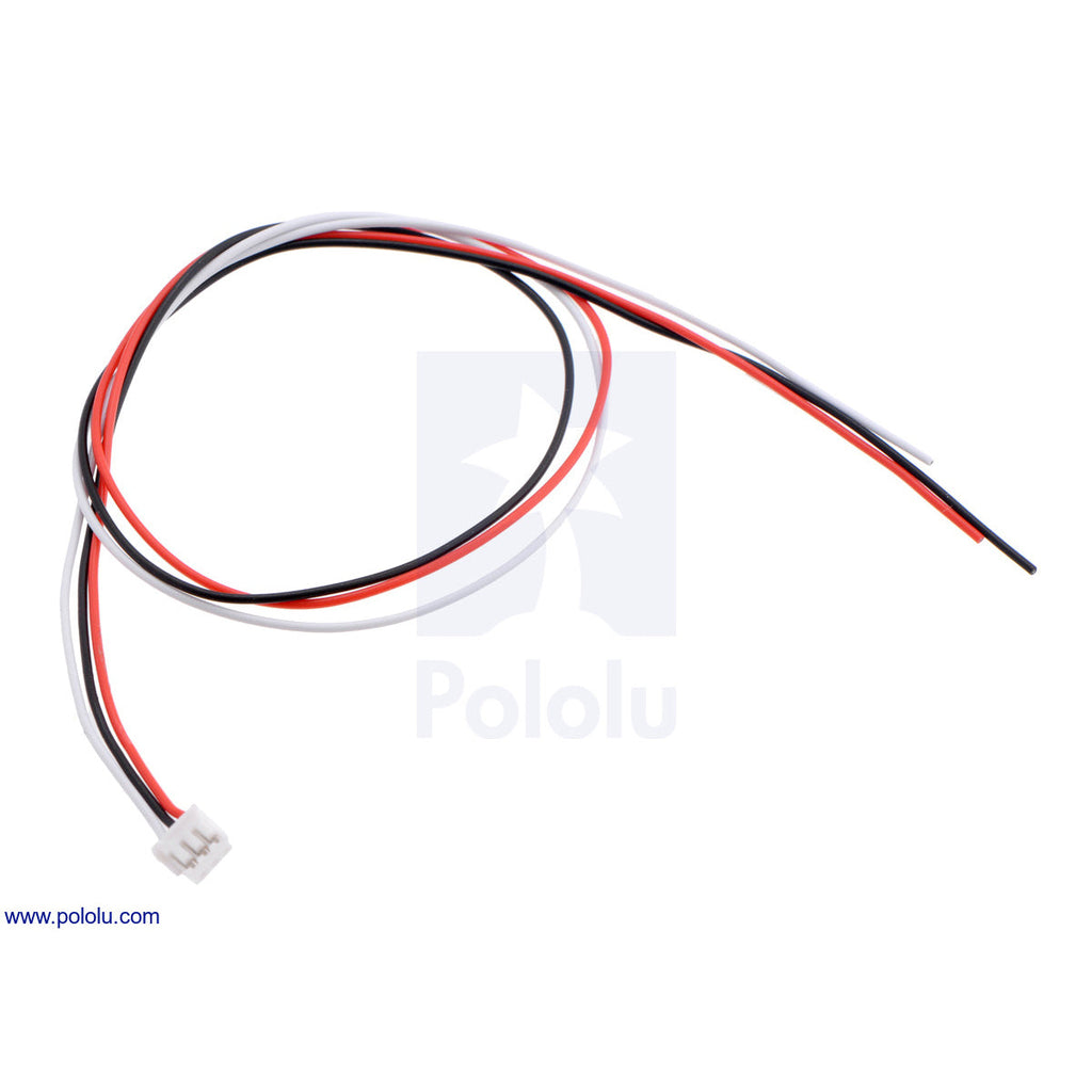 3-Pin Female JST ZH-Style Cable (30cm) - This 12-inch (30-cm) cable has 28 AWG wires and a 3-pin female JST ZH-style connector that mates with the 3-pin connector on Sharp GP2Y0A51 analog distance sensors.