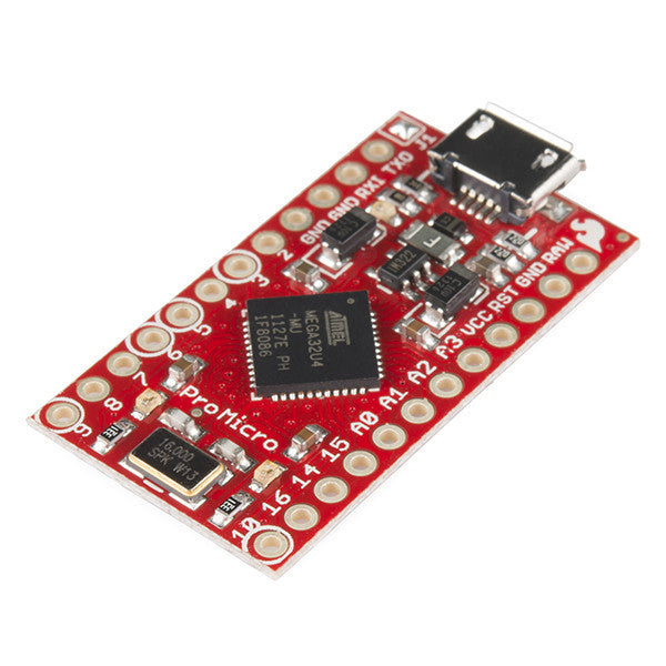 Pro Micro - 5V/16MHz - At SparkFun, they refuse to leave ‘good enough’ alone. That’s why they’re adding to their line-up of Arduino-compatible microcontrollers once more!