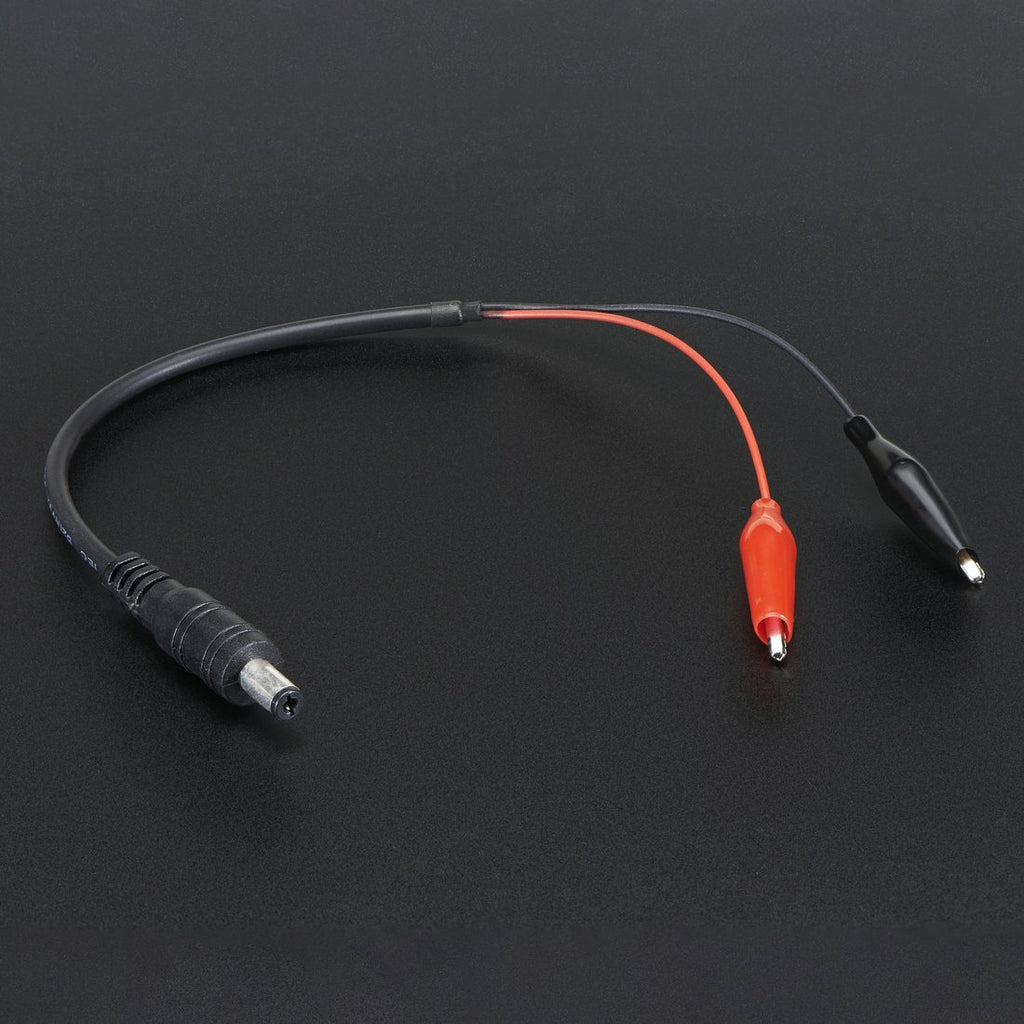 2.1mm DC Barrel Plug to Alligator Clips - Turn any battery pack into a power supply with this incredibly useful adapter.