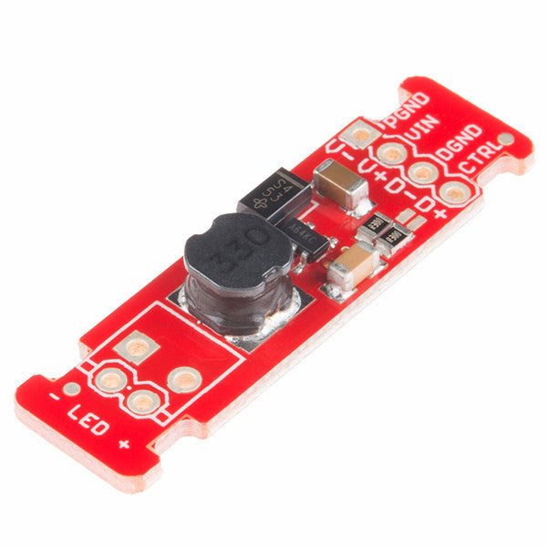 FemtoBuck LED Driver - This is the FemtoBuck, a small-size single-output constant current LED driver. Each FemtoBuck has the capability to dim a single high-power channel of LEDs from 0-350mA at up to 36V while the dimming control can be either accessed via PWM or analog signal from 0-2.5V.