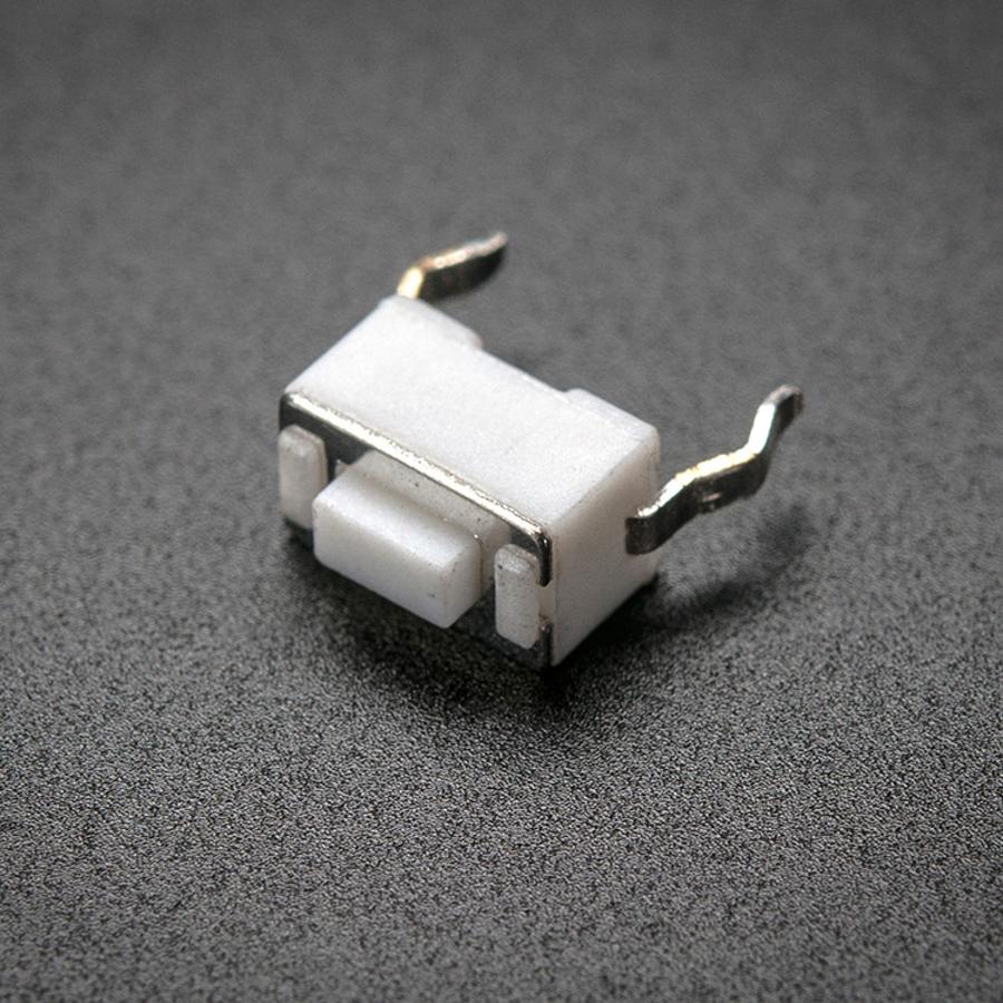 Tactile Switch Buttons (6mm slim) x 20 pack - Slim clicky momentary switches are standard input "buttons" on electronic projects. These are half the width of classic 6mm tactile switches so they line up better on a breadboard, just plug them into every-other row.