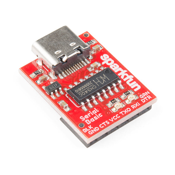 SparkFun Serial Basic Breakout - CH340C and USB-C - This SparkFun Serial Basic Breakout is an easy-to-use USB-to-Serial adapter based on the CH340C and takes advantage of the handy USB-C connector.