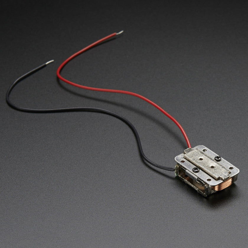 Bone Conductor Transducer with Wires - 8 Ohm 1 Watt - This incredible speaker does not have a moving cone like most speakers you've seen, instead, a small metal rod is wrapped with the voice coil.