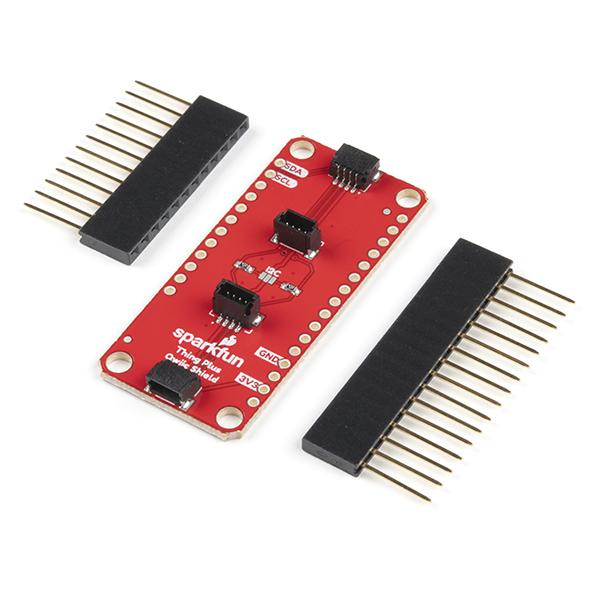 SparkFun Qwiic Shield for Thing Plus - The SparkFun Qwiic Shield for Thing Plus provides you with a quick and easy way to enter into SparkFun's Qwiic ecosystem with your Thing Plus or Feather boards.