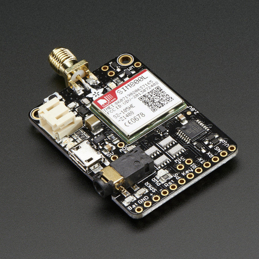 Adafruit FONA - Mini Cellular GSM Breakout - An adorable all-in-one cellular phone module that lets you add voice, text, SMS and data to your project in an adorable little package.