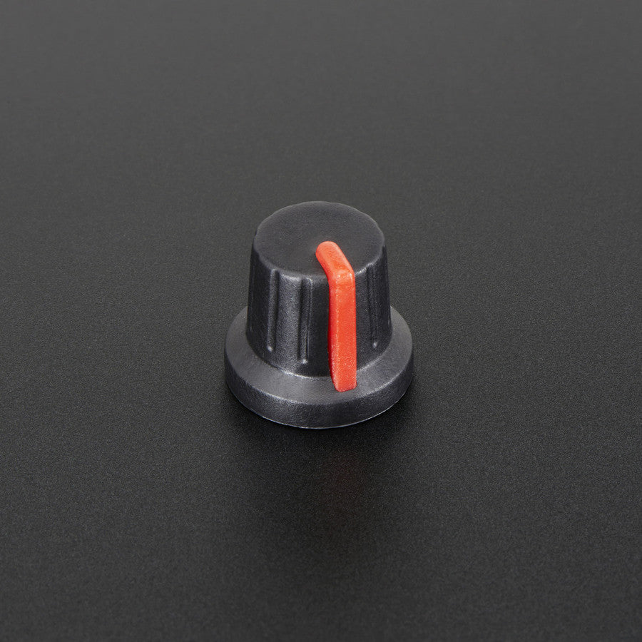 Potentiometer Knob - Soft Touch T18 - It's a 'soft touch' T18 knob that works great with our Panel Mount 10K, Panel Mount 1K, and Panel Mount 100K potentiometers. The knob is designed to set directly on the potentiometer's ridges so it's an easy & secure fit. It has a nice feel, with a rubbery grip, tweaking it is quite fulfilling