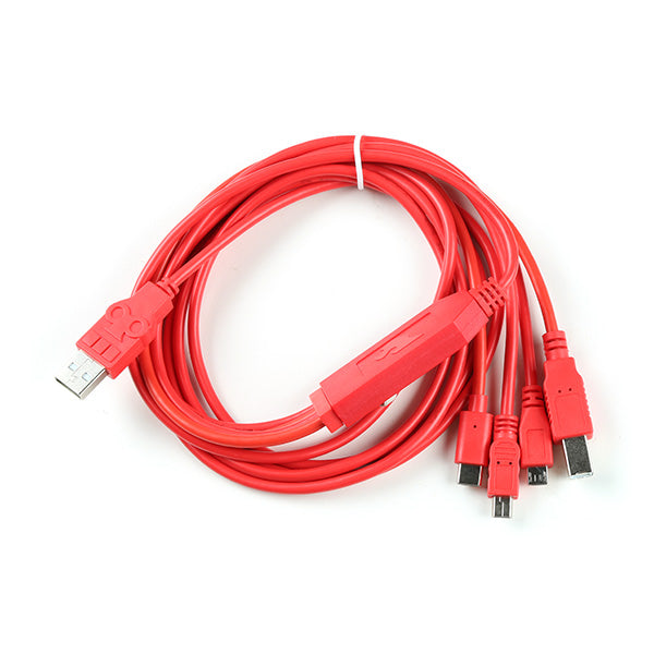 SparkFun 4-in-1 Multi-USB Cable - USB-A Host - You've got the wrong USB cable. It doesn't matter which one you have, it's the wrong one. But what if you could have the right one? What if you could have the right one every time? Enter: The SparkFun 4-in-1 Multi-USB Cable.