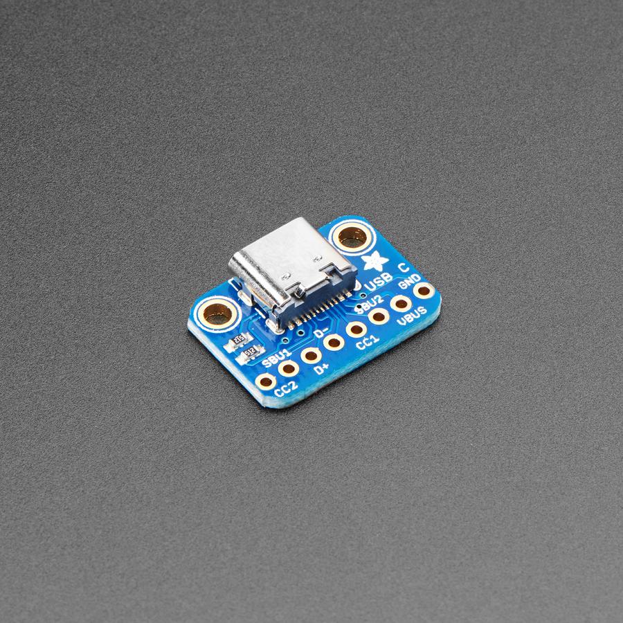 Adafruit USB C Breakout Board - Downstream Connection - Throw out all those Mini and Micro B USB cables you have in a plastic bin - the next generation of USB connectors is here with USB C! You will start to see these connectors pop up on all sorts of devices, as the industry moves from micro B or lightening to the new standard. Well, at least until the next standard comes out