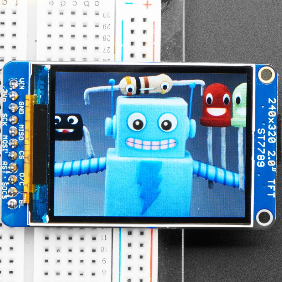 2.0" 320x240 Color IPS TFT Display with microSD Card Breakout - EYESPI - This gorgeous IPS display breakout is the best way to add a small, colorful and bright display to any project, with excellent visibility from any angle.