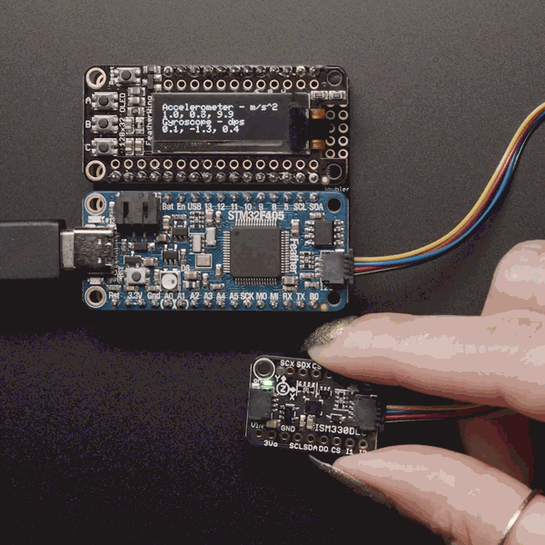Adafruit ISM330DHCX - 6 DoF IMU - Accelerometer and Gyroscope - STEMMA QT / Qwiic - Behold, the ST ISM330DHCX: an industrial quality Accelerometer+Gyroscope 6-DOF IMUs (inertial measurement unit) from ST.