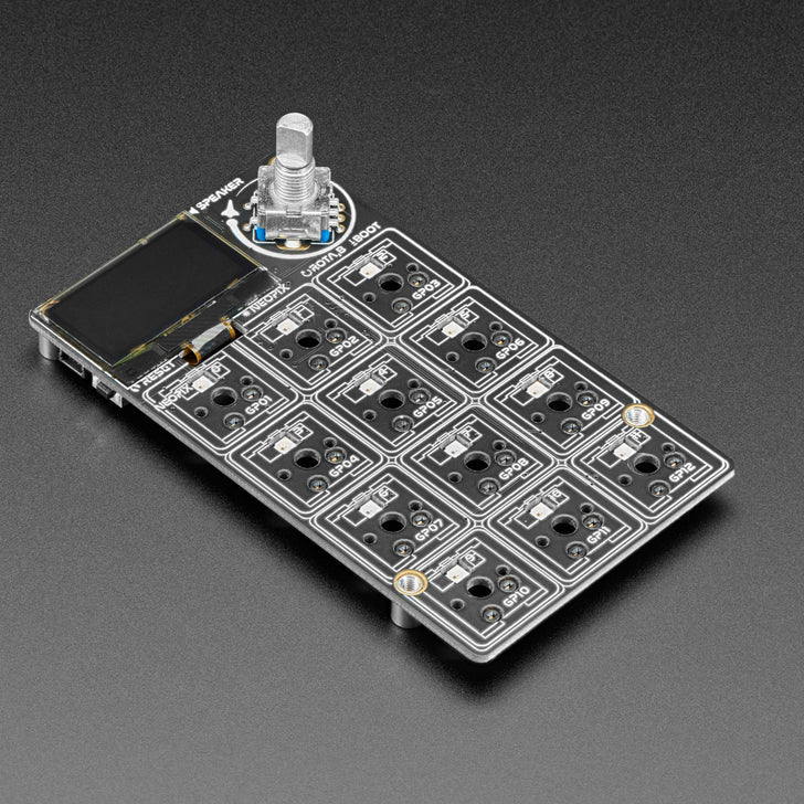 Adafruit MACROPAD RP2040 Bare Bones - 3x4 Keys + Encoder + OLED - Strap yourself in, we're launching in T-minus 10 seconds...Destination? A new Class M planet called MACROPAD!