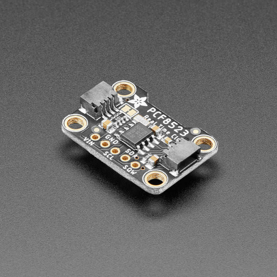 Adafruit PCF8523 Real Time Clock (RTC) Breakout Board - STEMMA QT / Qwiic - This is a great battery-backed real time clock (RTC) that allows your microcontroller project to keep track of time even if it is reprogrammed, or if the power is lost. Perfect for data-logging, clock-building, time stamping, timers, and alarms, etc. Equipped with PCF8523 RTC - it can run from 3.3V or 5V power & logic!