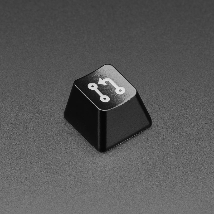 Etched Glow-Through Keycap with Pull Request Logo - MX Compatible Switches - Code is written, linted, passing CI tests and you are ready to contribute back! Last step? Press this super-classy and custom-made Pull Request Etched Keycap!