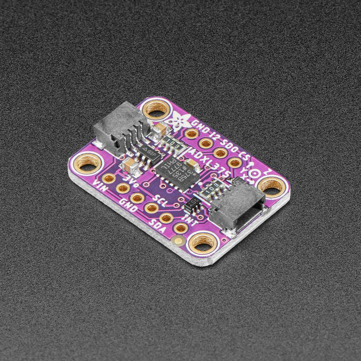 ADXL375 - High G Accelerometer (+-200g) with I2C and SPI - STEMMA QT / Qwiic - Hey rocket man (burnin' out your fuse out there alone) ever wonder how fast you're rocketing? The Adafruit ADXL375 High G Accelerometer is an epic +-200g 3-axis accelerometer may be able to tell the answer.