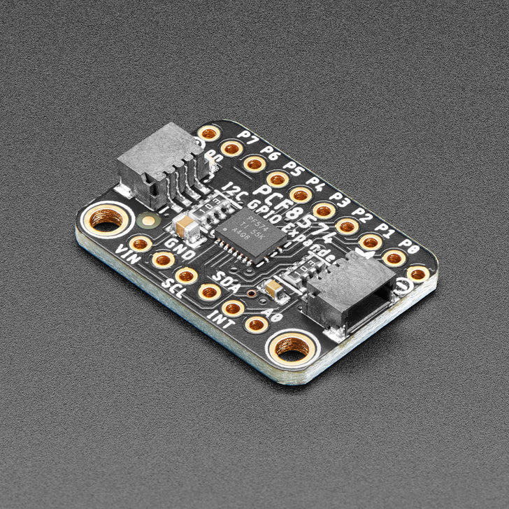 Adafruit PCF8574 I2C GPIO Expander Breakout - STEMMA QT / Qwiic - Expand your project possibilities, with the Adafruit PCF8574 GPIO Expander Breakout - an affordable 8 channel I2C expander.