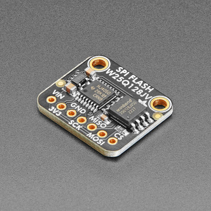 Adafruit SPI FLASH Breakout W25Q128 - 128 MBit / 16 MByte - Sometimes you need a little extra storage for your microcontroller projects: for files, images, fonts, audio clips, etc.