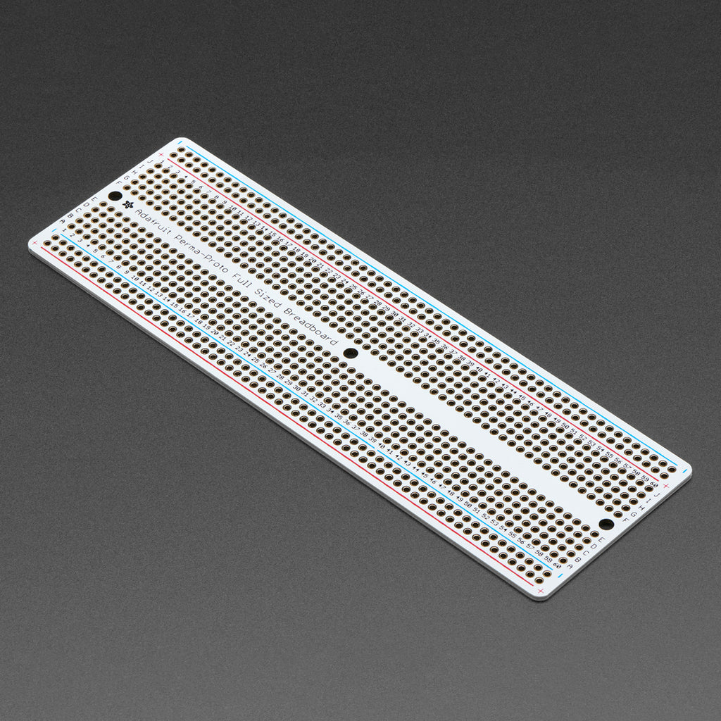 Adafruit Perma-Proto Breadboard PCB - 3 Pack! - This proto-board is the PCB you always wish you had, but never realized it! Adafruit took the basic layout of a quarter-sized breadboard (basically, a 'tiny' breadboard plus power rails) and turned that into a beautiful PCB.