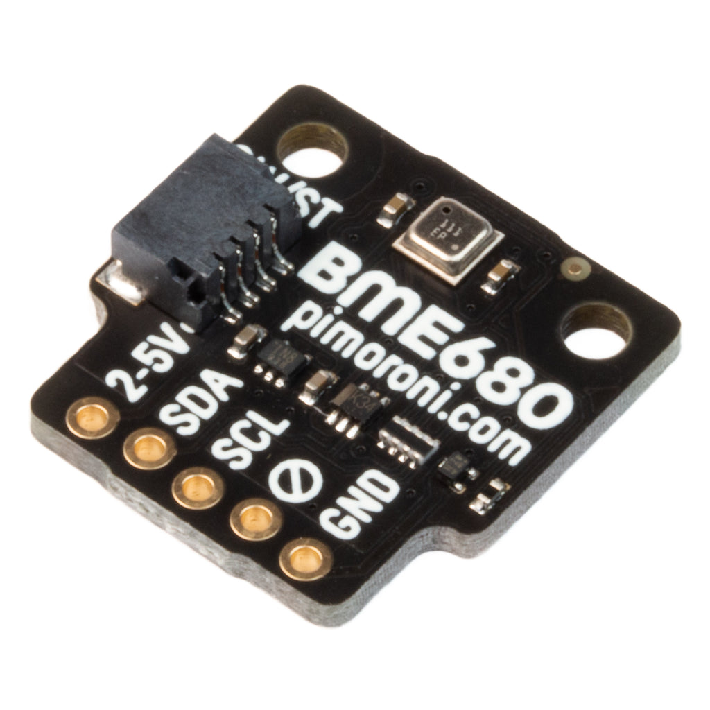BME680 Breakout - Air Quality, Temperature, Pressure, Humidity Sensor - The state-of-the-art BME680 breakout lets you measure temperature, pressure, humidity, and indoor air quality, and is Raspberry Pi and Arduino-compatible!