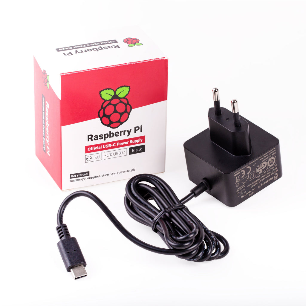 Raspberry Pi Official USB-C Power Supply - EU - The official Raspberry Pi USB-C power supply (PSU) supplies your Pi 4 with 5.1V at 3A.