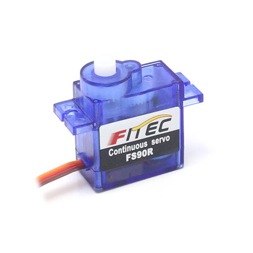 Micro 360 Degree Continuous Rotation Servo FS90R - These continuous rotation servos are ideal when you need very precise degrees of rotation, to build a dial display for example.