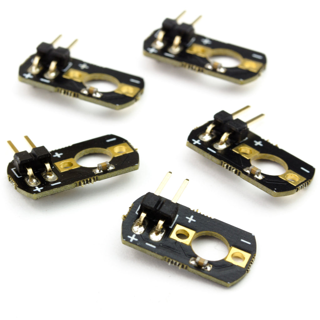 Micro Metal Gearmotor Push Header Shim (pack of 5) - A lovely little shim to mount on the back of our micro metal gearmotors that provides a male 0.1" push header.