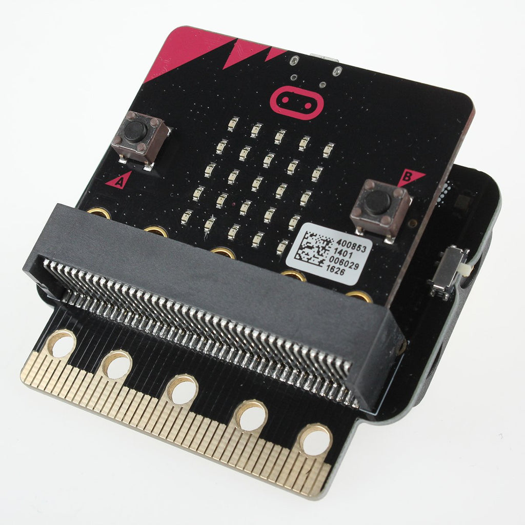 bat:bit 3 - Battery pack for micro:bit - Simply slide the micro:bit into the connector on the bat:bit 3 and insert 2 AA batteries and you are good to go!