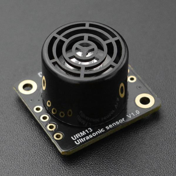 URM13 Ultrasonic Sensor - DFRobot URM13 is an ultrasonic ranging sensor with open single-probe. It supports TRIG Pulse-triggered ranging (SR04 compatible), UART, and I2C communication protocols.