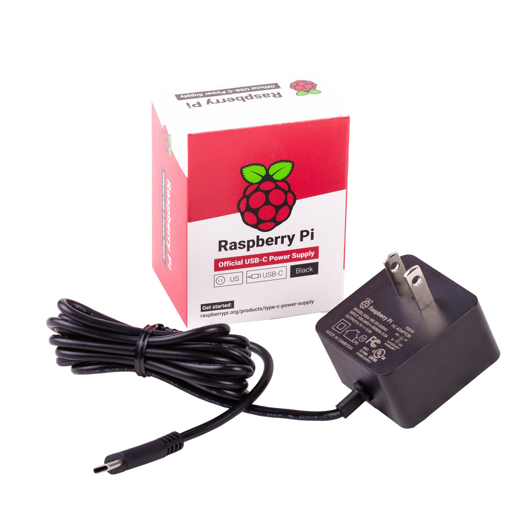 Raspberry Pi Official USB-C Power Supply - US - The official Raspberry Pi USB-C power supply (PSU) supplies your Pi 4 with 5.1V at 3A.