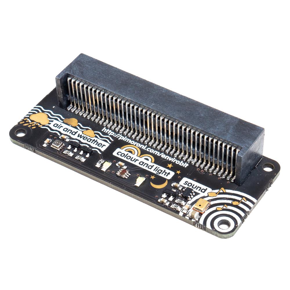 enviro:bit - Sense the world around you with enviro:bit! It's loaded with sensors for air and weather, colour and light, and sound, and slots right onto your micro:bit.