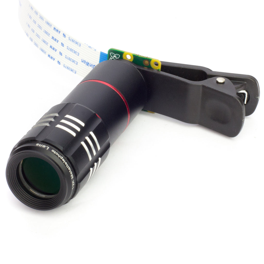 Telephoto lens - Get in close with this telephoto lens, an excellent accessory for the Raspberry Pi Camera module.