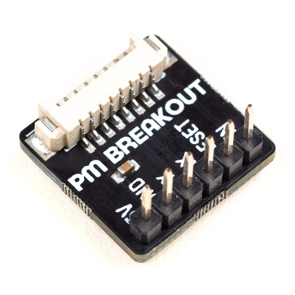 Particulate Matter Sensor Breakout (for PMS5003) - A handy-dandy breakout that converts between the picoblade connector cable on the PMS5003 particulate matter sensor and a standard male 2.54mm pitch header.