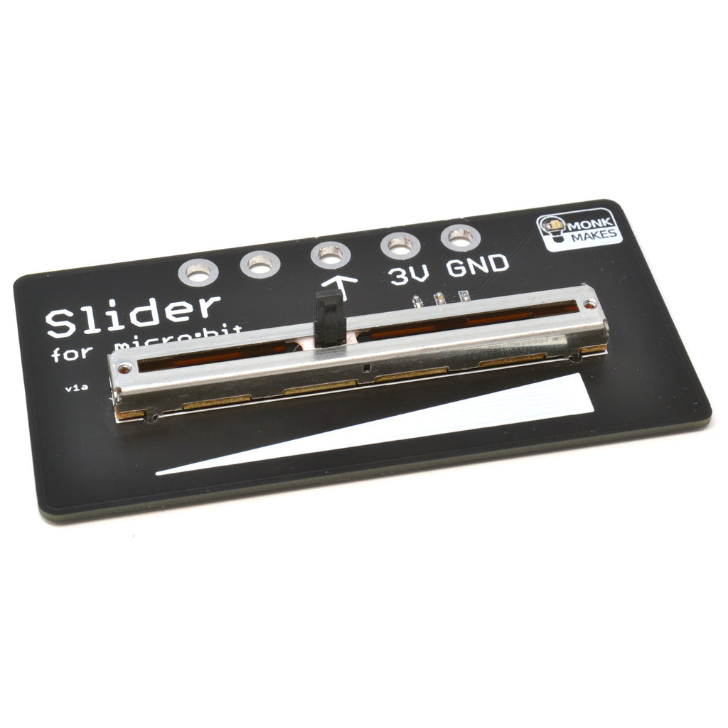 Slider for micro:bit - The MonkMakes Slider for micro:bit allows you to interact with your micro:bit by sliding a control left and right.
