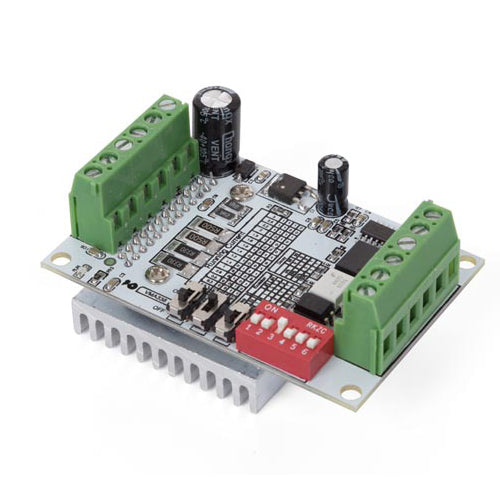 TB6560 3A Stepper Motor Driver Board - Features
6N137 high-speed OptoCouple to ensure high speed without losing steps
for 42,57,86 Stepper within 3A 2/4 -phase / 4 wire / 6 wire stepper motor
automatic half-decay
excitation mode: synchronizing, half step, 1/8 step, 1/16 step
current level is adjustable to meet your application needs
large heat sink for good heat dissipation
overheating and over-current protection circuit to ensure optimal performance
Specifications
operating voltage: 10 to 35 VDC
rated output current: ± 3 A - peak 3.5 A
dimensions: 50 x 75 x 35 mm
weight: 80 g
Manual
User manual
Info Sheets
TB6560AHQ Data Sheet
TB6560 Connection
Firmware
Code