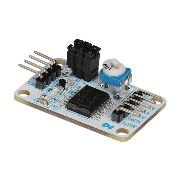 A/D D/A Converter Module PCF8591 - This PCF8591 module is a monolithically integrated, low-power, 8-bit CMOS data acquisition device. The PCF8591 has four analog inputs, one analog output and a serial I2C bus interface.