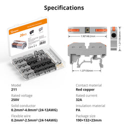 An image of Sonoff DIN Rail Wire Connectors (20 pcs)