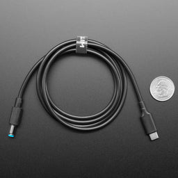 An image of USB Type C 3.1 PD to 5.5mm Barrel Jack Cable