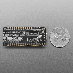 An image of Adafruit RP2040 Feather ThinkInk for 24-pin E-Paper Displays - STEMMA QT