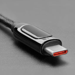An image of USB C to USB C Cable w/ 100W Watt Display - 2 meter Black Woven