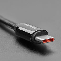 An image of USB C to USB C Cable w/ 100W Watt Display - 2 meter Black Woven
