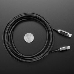 An image of USB C to USB C Cable w/ 100W Watt Display - 2 meter Black Woven