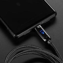 An image of USB C to USB C Cable w/ 100W Watt Display - 2 meter Black Woven