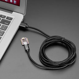 An image of Black Woven USB C to USB A Cable - 2 meters long